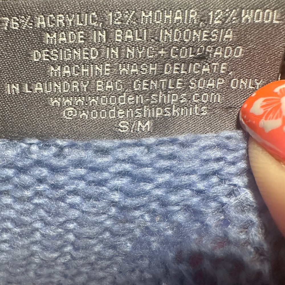 Wooden Ships Light & Extremely Soft Blue Knit Sweater - Picture 4 of 7